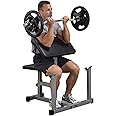 Body-Solid (PPB32X) Preacher Curl Bench with Adjustable Seat and Extra Wide Base for Bicep Workouts, High Tensile Strength, DuraFirm Padding - Weight Training Equipment