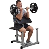Body-Solid Preacher Curl Bench with Adjustable Seat and Extra Wide Base