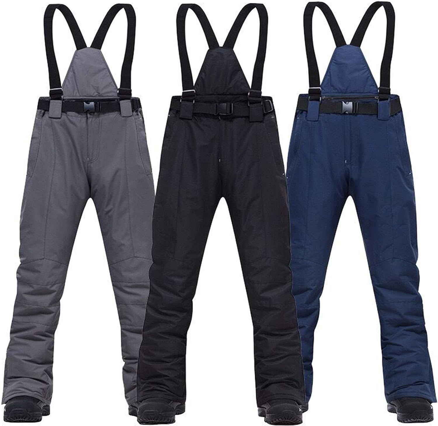 Womens Men Insulated Bib Overalls Snow Ski Bibs Waterproof Pocket