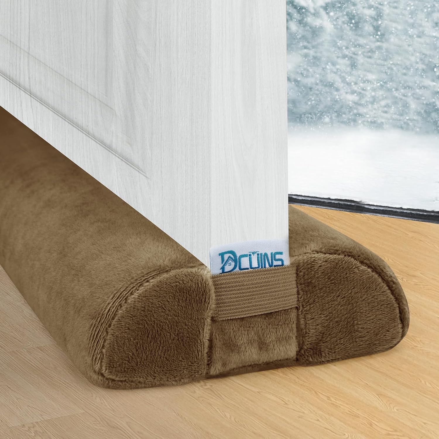 Draft Stoppers - DCUINS Door Draft Stopper, 36 Inch Under Draft Guard Noise Blocker, Seal Bottom of Doors 30'' to 36'' Gap Filler up to 1.7'' Front Door Sweep, Machine Washable, Brown