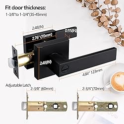 NEWBANG Solid Door Lever Handle Matte Black Finish