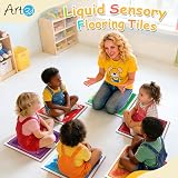 Art3d Colorful Liquid Sensory Floor Tiles 11.8 x 11.8 6 pcs view 2