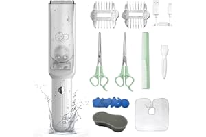 ROYAL ANGELS Baby Hair Clippers Set, Ultra Quiet Hair Trimmer with Vacuum for Infant, Toddler and Kids, Waterproof & Rechargeable Cordless Hair Cutter, Including Hair Cutting Scissors and Comb