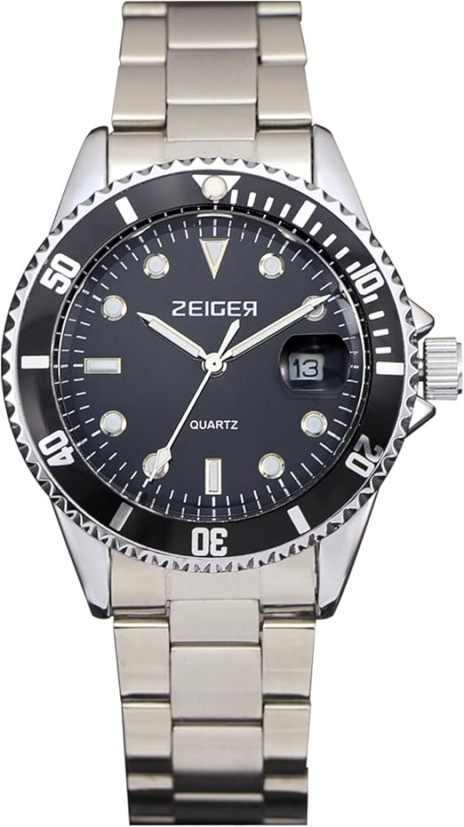 Zeiger Quarttz Date Date Men's watch Stainless Steel ARGENTE