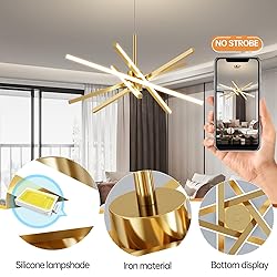 Modern Sputnik Chandelier Ceiling 82W LED Gold