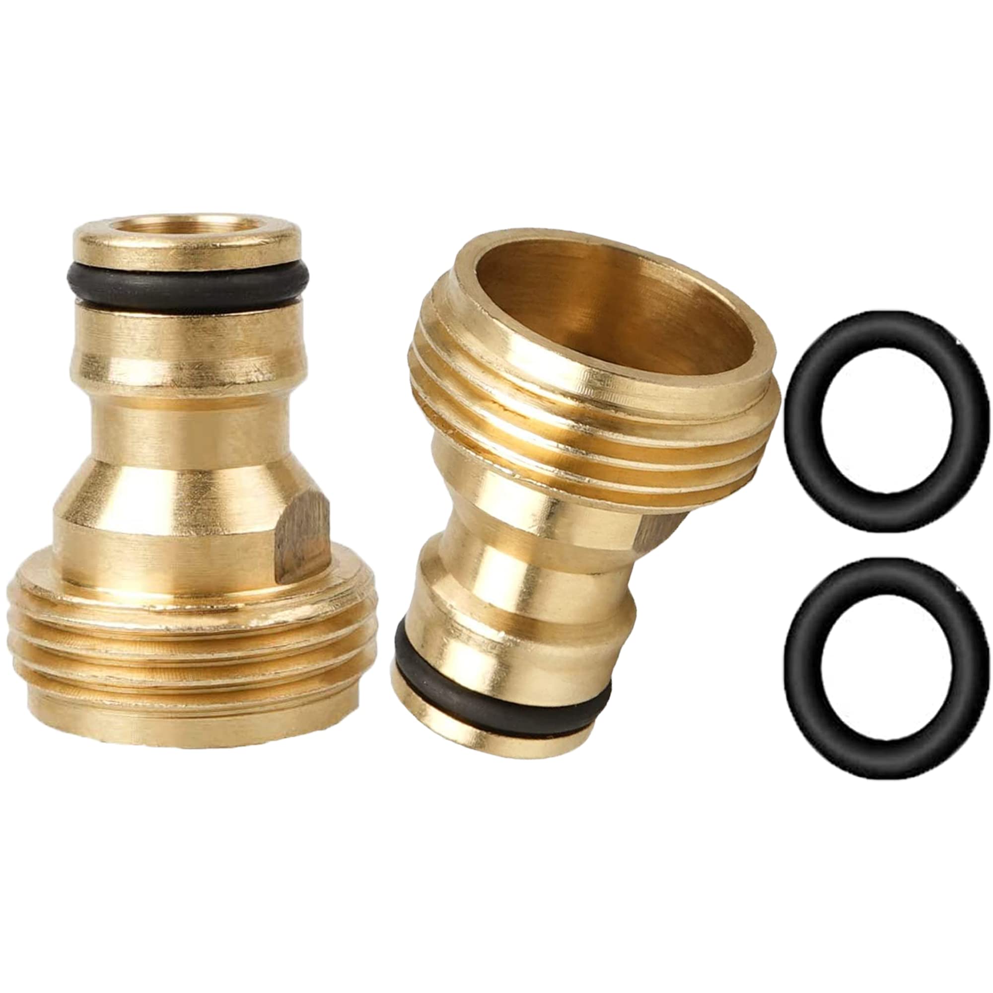 YUEHNEOM Tap Connector, 3/4 inch Brass Male Thread Hose Nozzle Quick Connect Adapter, Fitting Water Connector for Kitchen — image 1