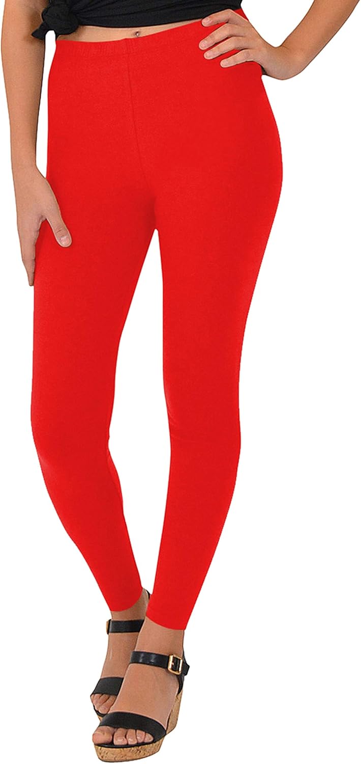 Stretch is Comfort Cotton Girl's and Women's Footless Leggings Made in The USA: Clothing