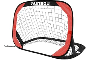 RUNBOW 3.3x2.2ft Pop Up Portable Soccer Goal for Kids Children's Soccer Net Outdoor Fun in Backyard and Beach（3.3x2.2ft）