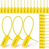 Nuanchu 100 Pcs Plastic Tamper Seals Numbered Zip Ties Fire Extinguisher Tags Disposable Self-Locking Tie, 170 mm Length(Yellow)