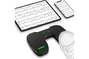 Sovvid Wireless Page Turner Pedal, 10 Modes Bluetooth and USB Cable Connection Foot Pedal with Atmosphere Light, Silent Music Page Turner for ipad Tablets Phones App Controller Rechargeable Hands-Free