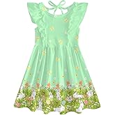 Goodstoworld Toddler Girl Dress for Kids Summer Beach Ruffle Tie Back Dresses for 2-8T