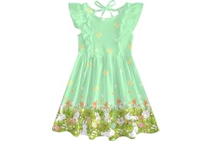 Goodstoworld Toddler Girl Dress for Kids Summer Beach Dresses Ruffle Sleeveless Tie Back Sundress Cute Outfit for 2-8T