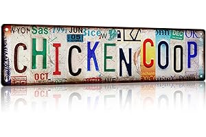 LALAWELL Vintage Chicken Coop Accessories – Funny Rooster Garden Signs and Grunge Room Decor – Country Farmhouse Wall Art for Outdoor Kitchen Gifts for Women and Hen Lovers