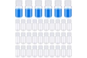 Tatuo 12 Pcs 1 oz 30 ml Polypropylene Reagent Bottle Plastic Sample Bottles with Screw Caps Transparent PP Sample Containers with Lid for Liquids, Laboratory, Storage at Home (Clear)