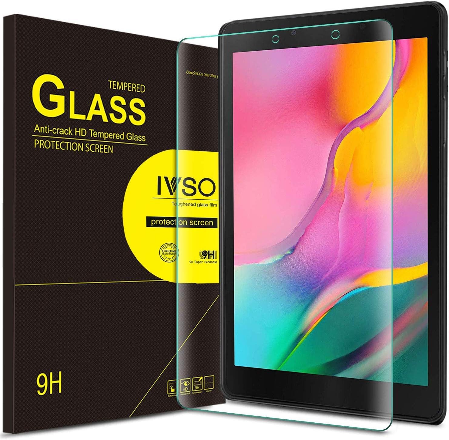 IVSO 1 Pack Screen Protector for Samsung Galaxy Tab A 8.0 2019 (SM-T 290/SM-T295),HD Clear Tempered Glass Screen Protector for Samsung Galaxy Tab A 8.0 2019 Without S Pen Tablet