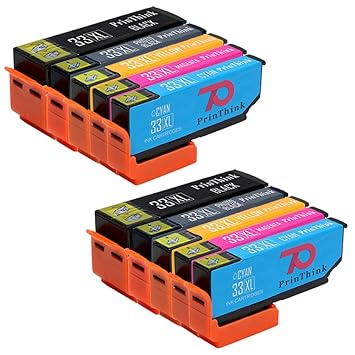 PrinThink Multipack Druckerpatronen kompatibel für Epson 33XL 33 Tintenpatronen Kompatibel mit Epson Expression Premium XP-53