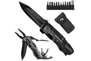 KINGMAX Pocket Knife,Multitool Tactical Knife with Blade,Saw, Plier, Screwdriver, Bottle Opener,Folding Knife Built with Full Stainless Steel,Perfect Tool for Men,Camping,Emergency,Outdoor,Daily Use.