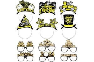 Openfly Happy New Year Headband 2024 New Year Party Supplies for Kids Adults New Year Eve Party