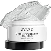SYABO Amazonian White Clay Refreshing Pore Mask, Blackhead Remover for Face, Resurfacing Mask 200ml (7.05 Fl Oz)