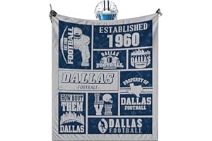 QOLYZANW Dallas Throw Blanket, Fan Gifts Soft Lightweight Flannel Blanket for Men Women Youth Kids, Classic Sport Team Color Blankets for Sofa Bed Living Room