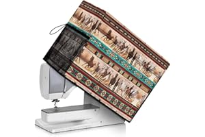 Eheartsgir Aztec Tribal Horses Sewing Machine Cover Anti Fingerprint and Foldable Dust Cover Universal for Most Singer and Brother Sewing Machine