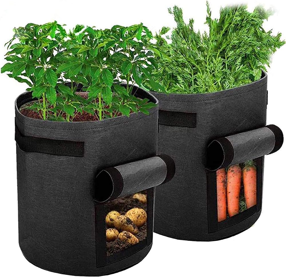 DIVCHI 10 Gallon Potato Grow Bags 2 Pack with Harvest Window & Handles