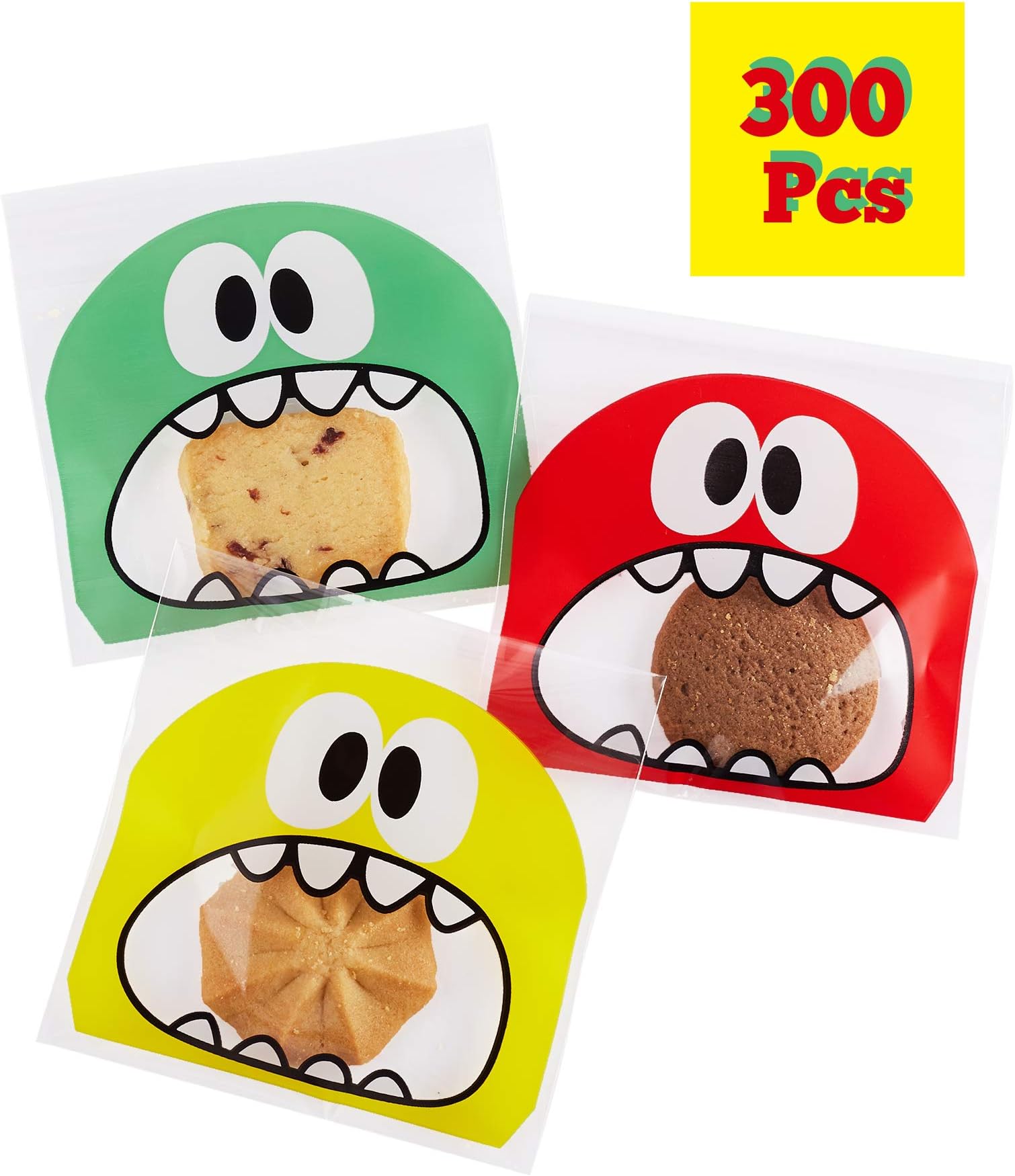 300 Pcs Cookie Candy Bags Self Adhesive Bakery Decorating Bags Biscuit Roasting Gift DIY Plastic Bag
