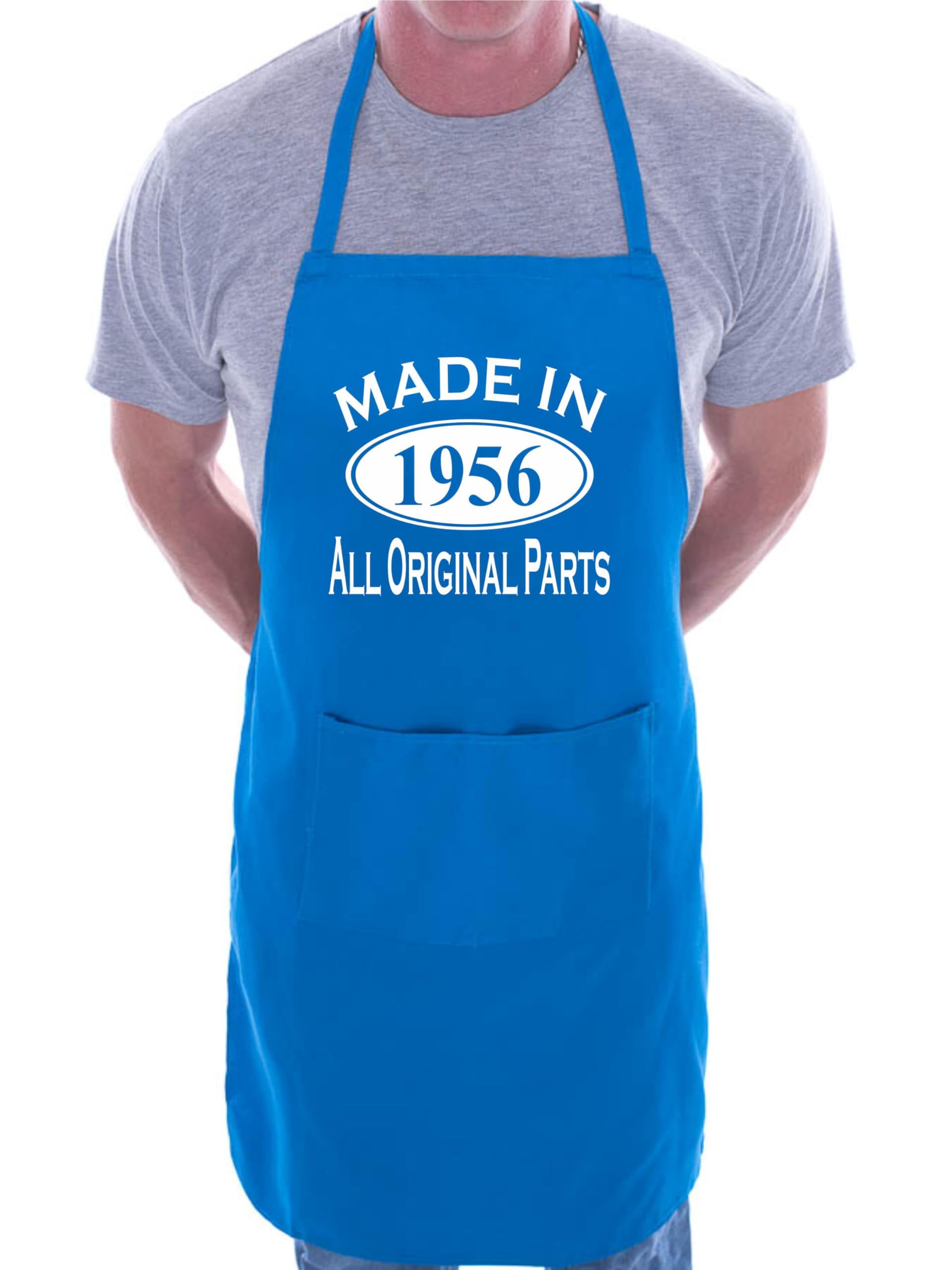 Print4U Made In 1956 70th Birthday BBQ Cooking Funny Novelty Apron Blue