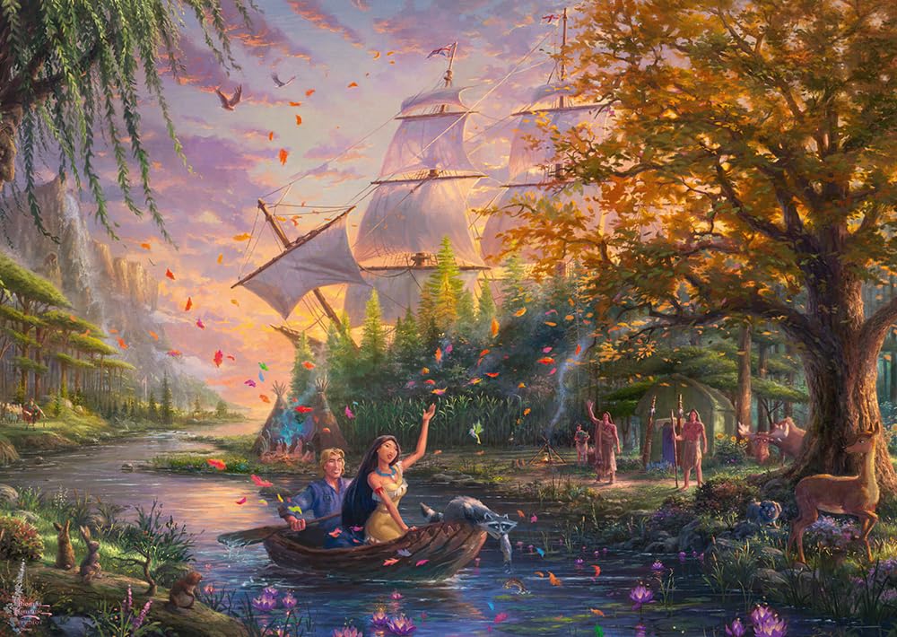 Schmidt, Thomas Kinkade: Disney Pocahontas (1,000-Piece), Jigsaw Puzzle, Ages 14+, 1+ Players