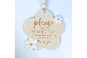 ONNIBE Wooden Please Do Not Touch or Kiss Baby Sign Please Do Not Touch Baby Wooden Sign Baby Shower (A69)