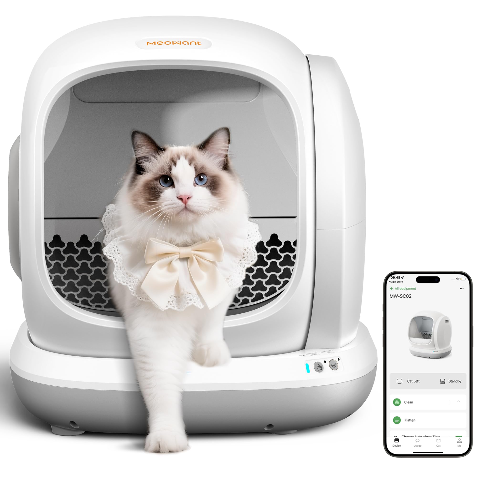 Photo 1 of *Dirty* Meowant Self Cleaning Litter Box, Automatic Litter Box Self Cleaning with APP Control, 75L Extra Large Open Low Entry Smart Cats Litter Boxs for Multi-Cat Compatible Senior Cats Large Cats