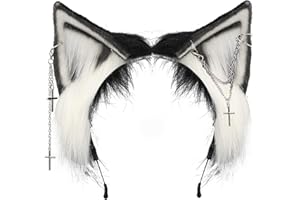 VIGVAN Animal Cosplay Ears Fox Cat Ears Chain Punk Cross Cat Ears Headbands