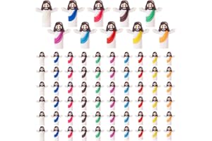 Easter 60pcs Mini Jesus Figures, Little Figures Jesus Loves You Bulk Figurine, Multicolor Mini Figure to Hide Christian Gifts, Christian Gifts for Women for Church Baptism Activities Party Supplies