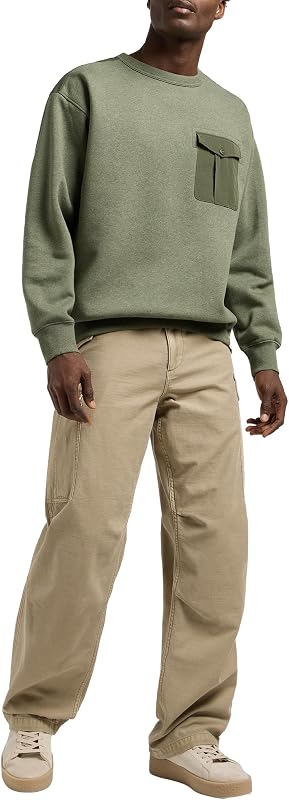 - Felpa Uomo - Vestibilità Comoda - Utility Crew Sws - Oak Moss