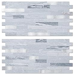 AULIGET Faux Stone Peel and Stick Backsplash, Light