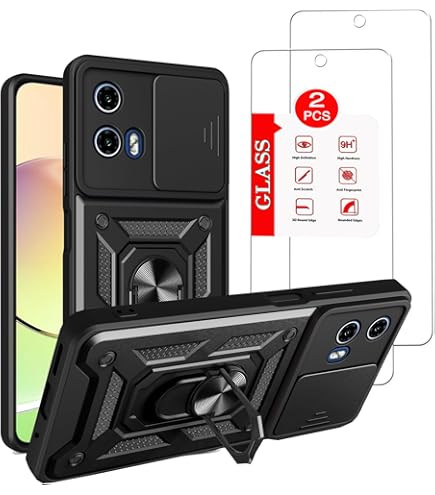 Case For Motorola Moto E14/ G04 / G24 Clear Slim Soft TPU Cover With Screen Protector (2 Pack),Transparent Gradient Color Bumper With Reinforced Corners Shockpoof Cover,Purple Blue