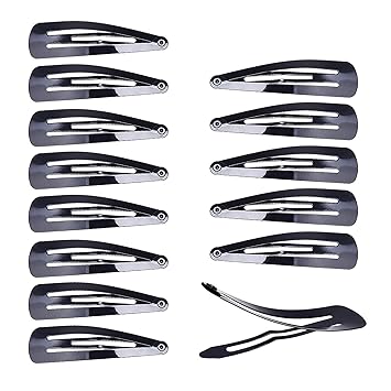 Morepack 60 Pcs Black Metal Snap Hair Clips Hair Barrettes For