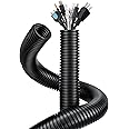 Wire Loom 1 inch 6.6ft, YCLYC Split Loom, Outdoor Cord Protector, Flexible Wire Conduit Automotive, Wire Protector Tubing, Black