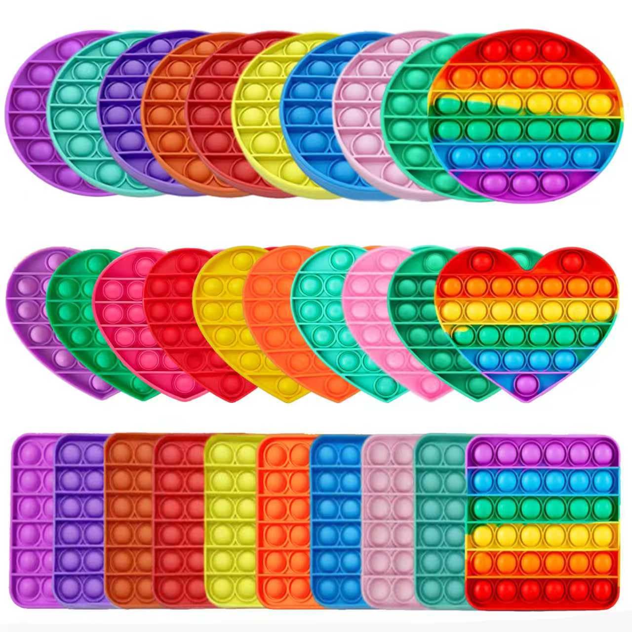 Photo 1 of 12pcs 5in Random Pop Bubble Fidget Sensory Toys, Pop Toy Bulk for Party Favor, Classroom Student Prizes Easter Basket Goodie Bag Stuffers Christmas Valentine Gift for Kid