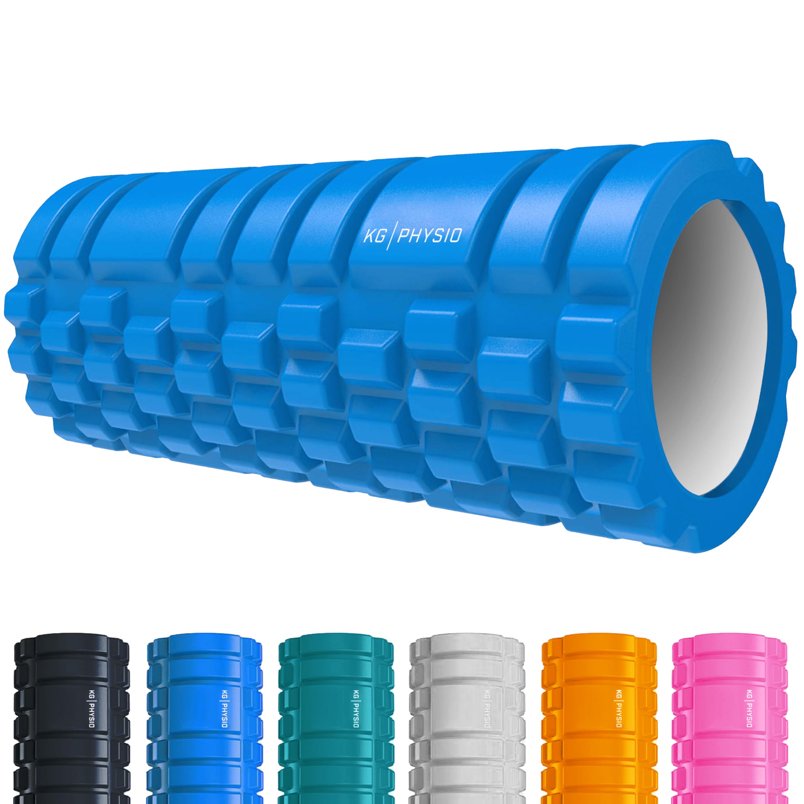 KG Physio Foam Roller for Back, Legs & Arms - Ultra-Lightweight Foam Rollers for Muscles, 3 Massage Intensities, Essential to Release Deep Tension, Made from Durable EVA, 13" x 5" Long