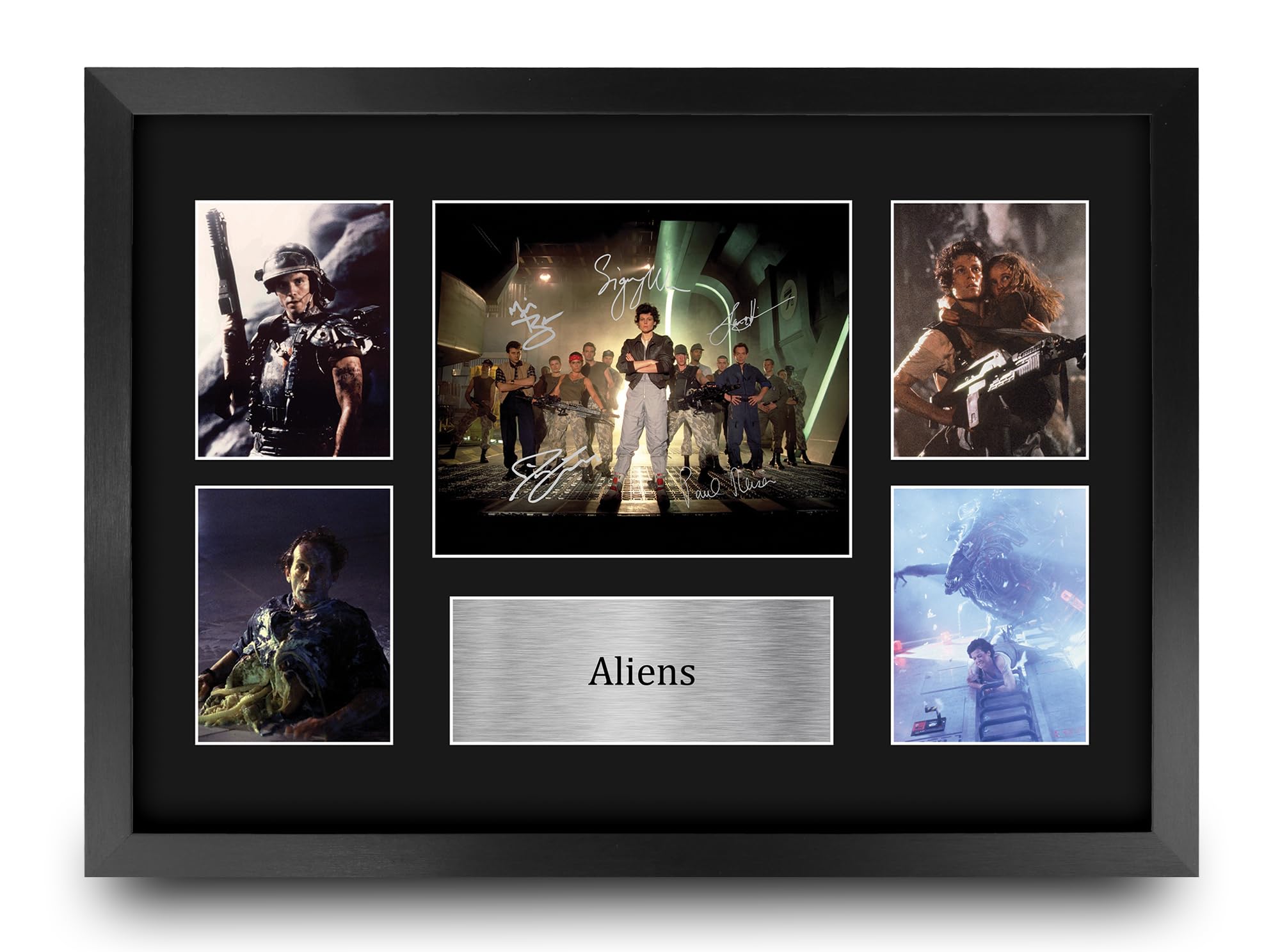 HWC Trading Alien 2 Gifts Printed Signed Autograph Presentation Display Montage for Movie Memorabilia Fans - A3 Framed