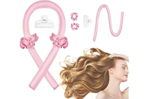 CORATED Heatless Curling Rod Headband, No Heat Silk Ribbon Rollers for Overnight Sleeping Curls, Styling Kit with Hair Clips and Scrunchie