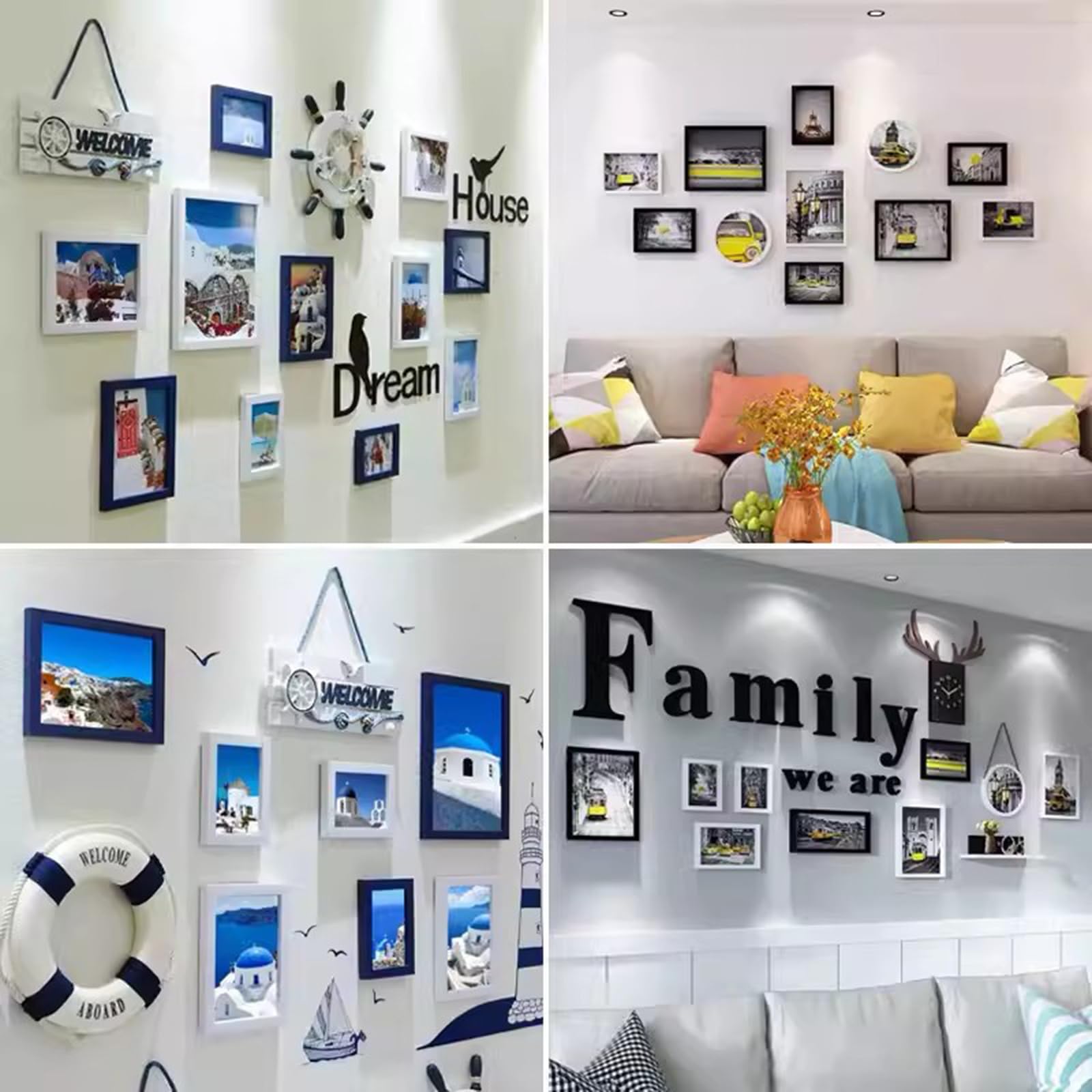 230PCS Picture Hanging Kit, Heavy Duty Picture Hangers for Drywall 5 Sizes 100-10lbs Picture Hooks for Hanging Hardware Mirror, Pictures Frame Hanger Include Nails