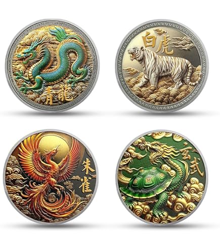 6 Pièces Feng Shui Chinoises En Cuivre Antique – 2,7 Cm, 6 Styles Différents, Pour Richesse Et Chance, Divination I Ching