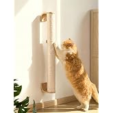 FUKUMARU Cat Wall Scratcher, 28" Kitten Scratching Post | Natural Sisal Pole, Wall Mounted Climbing Tree for Indoor Cats