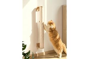 FUKUMARU Cat Wall Scratcher, 28" Wall Mounted Kitten Scratching Post, Sturdy Sisal Climbing Tree for Indoor Cats