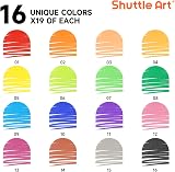 Shuttle Art 304 16 Colour Washable Broad Tip Felt Pens Kids Classroom Pack view 2