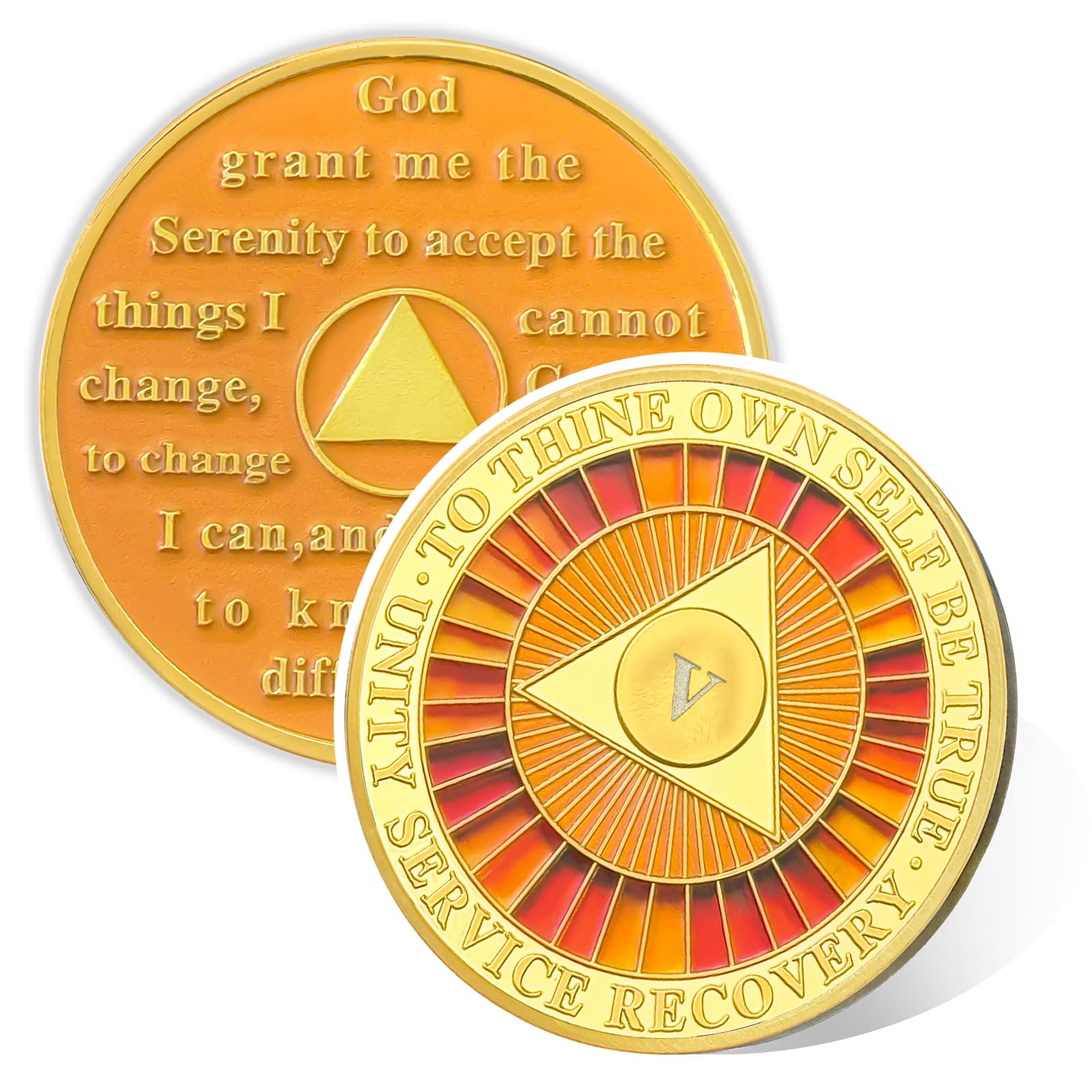 True to Self 5 Year Sobriety Coin, Affirmation AA