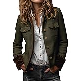 Tweed Jacket Women Long Sleeve Lapel Collar Button Down Casual Blazer Jackets for Women Trendy 2026
