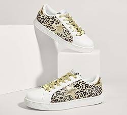 LUCKY STEP Women's Fashion Star Sneaker Lace Up Low